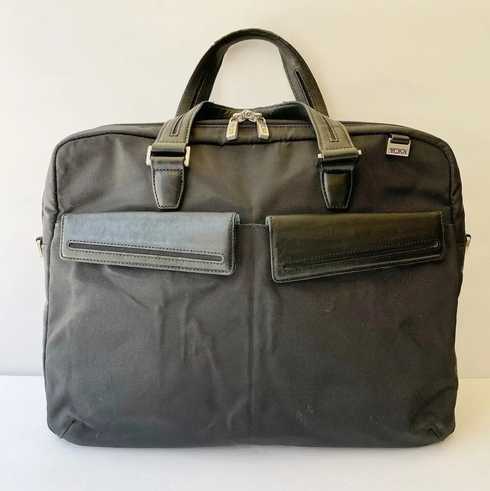 TUMI Nylon Laptop Bag Leather Trim No Strap